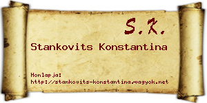 Stankovits Konstantina névjegykártya